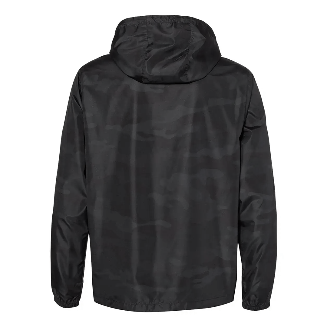 Lightweight Packable Windbreaker Black Camo
