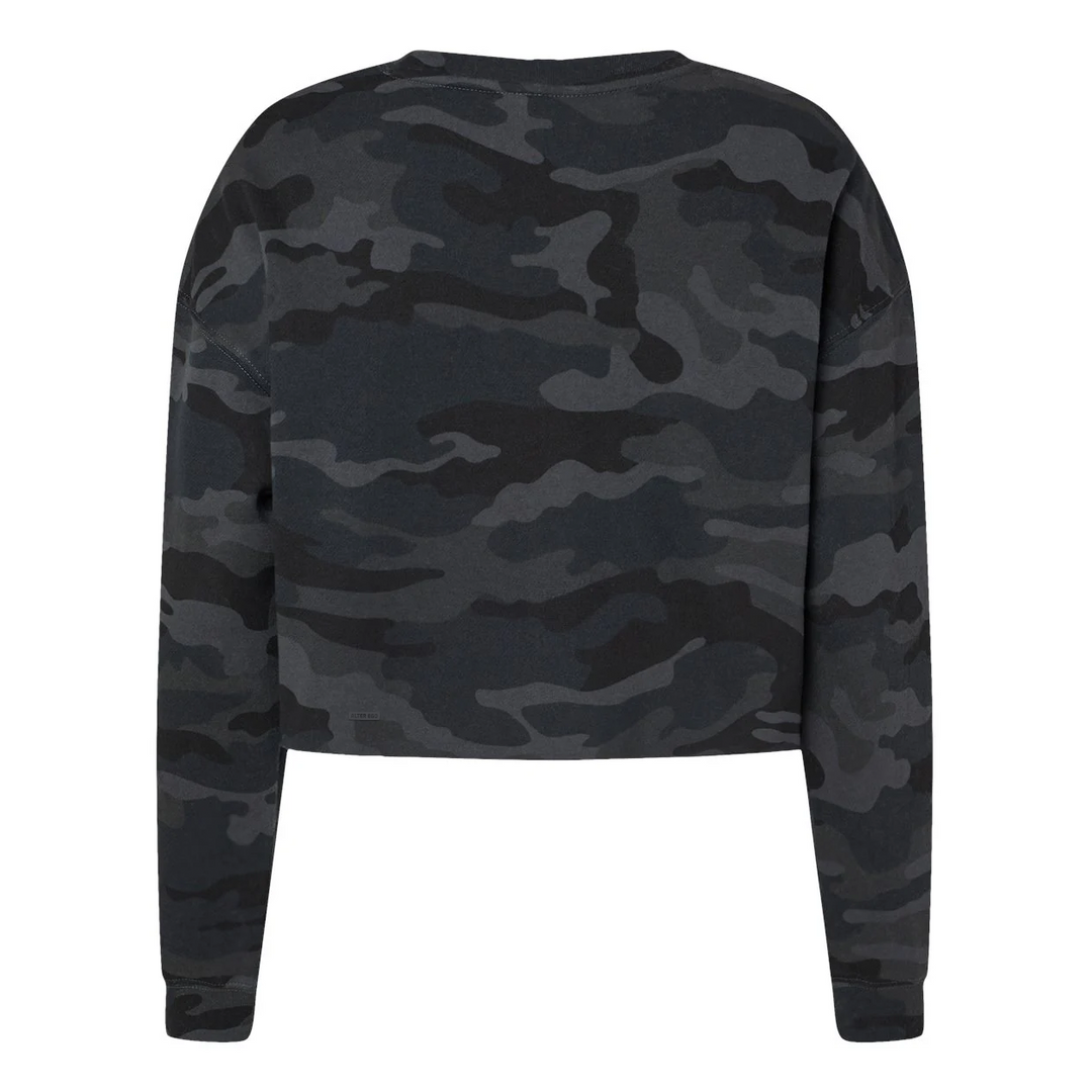 Cropped Crew Neck (Women's) Black Camo