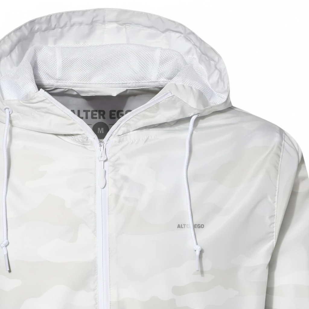 Lightweight Packable Windbreaker White Camo