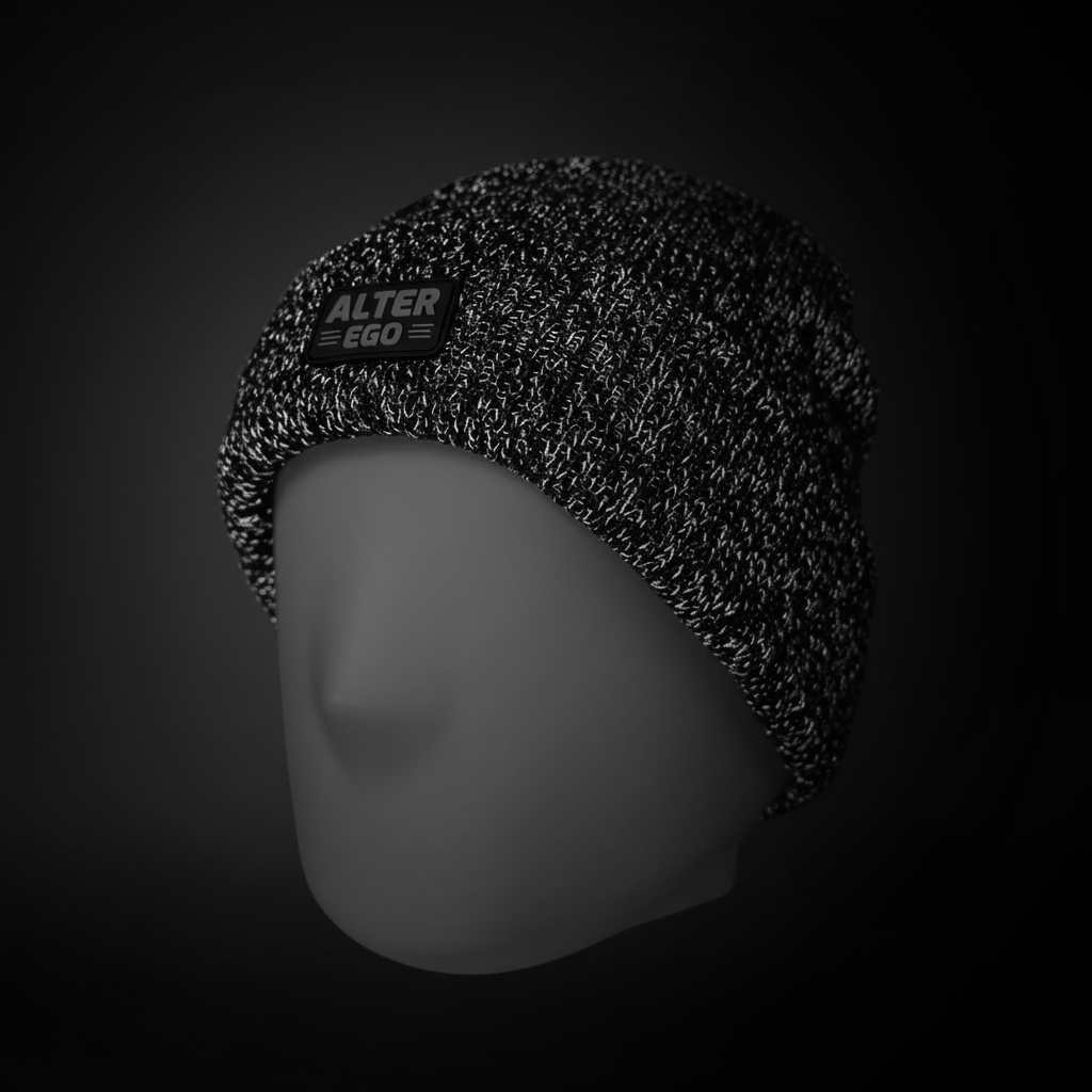 Snowbird Black Reflective Beanie