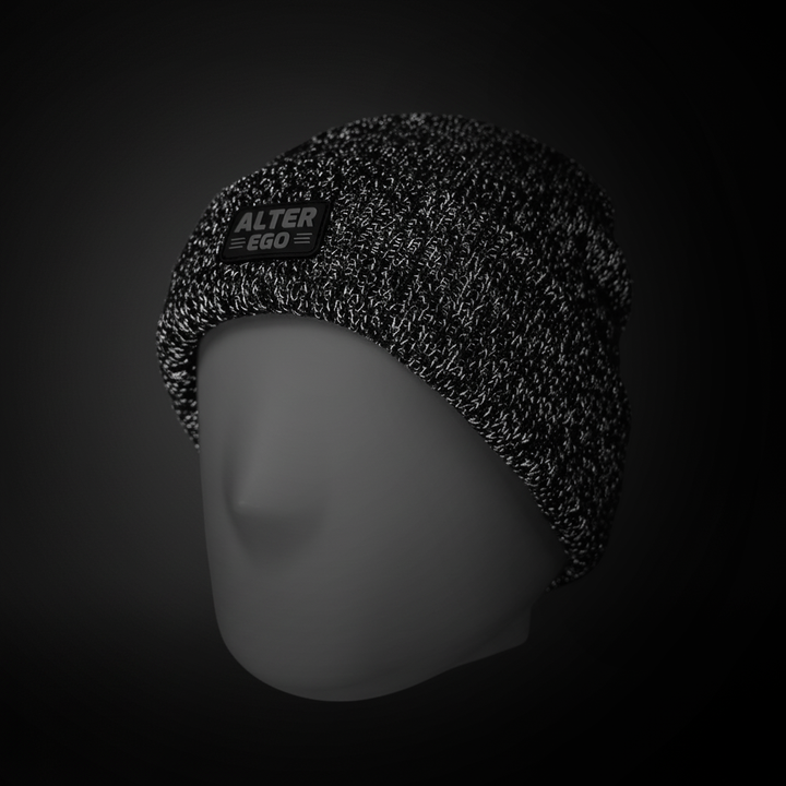 Snowbird Black Reflective Beanie