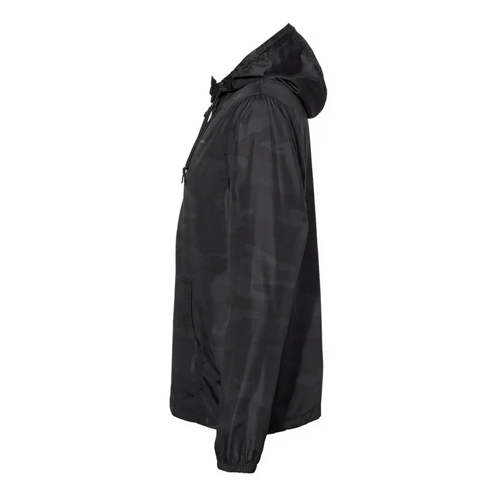 Lightweight Packable Windbreaker Black Camo