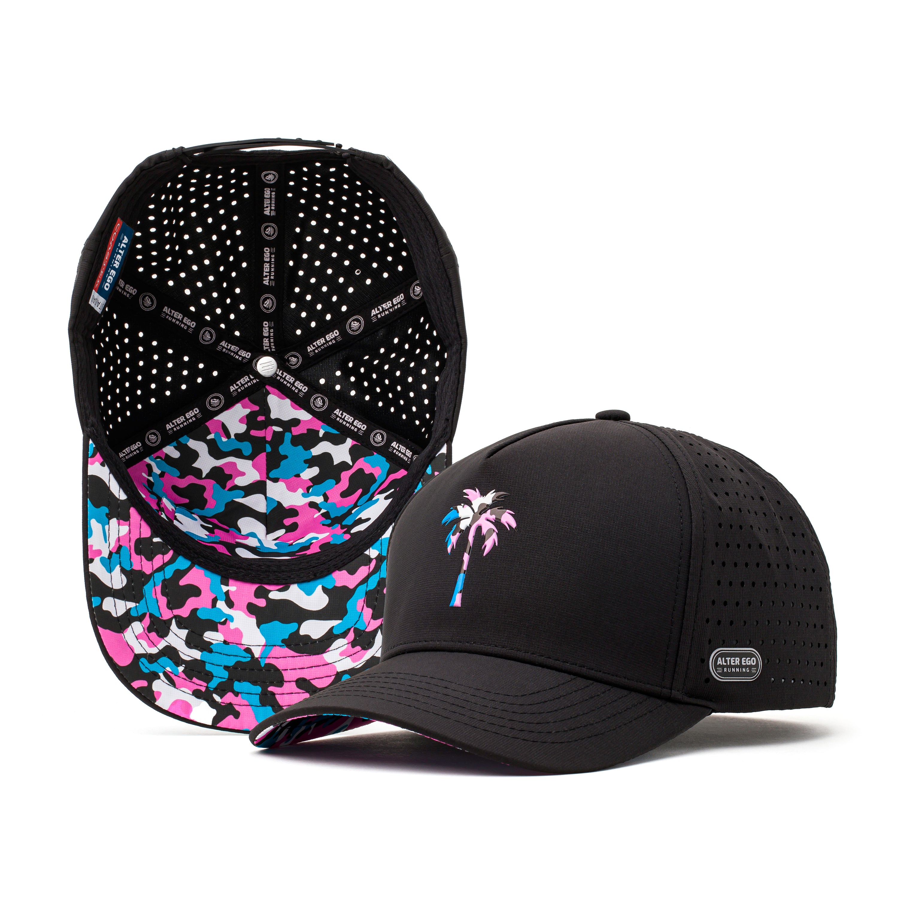 Coaster Splash Black Teal Pink Camo Palm