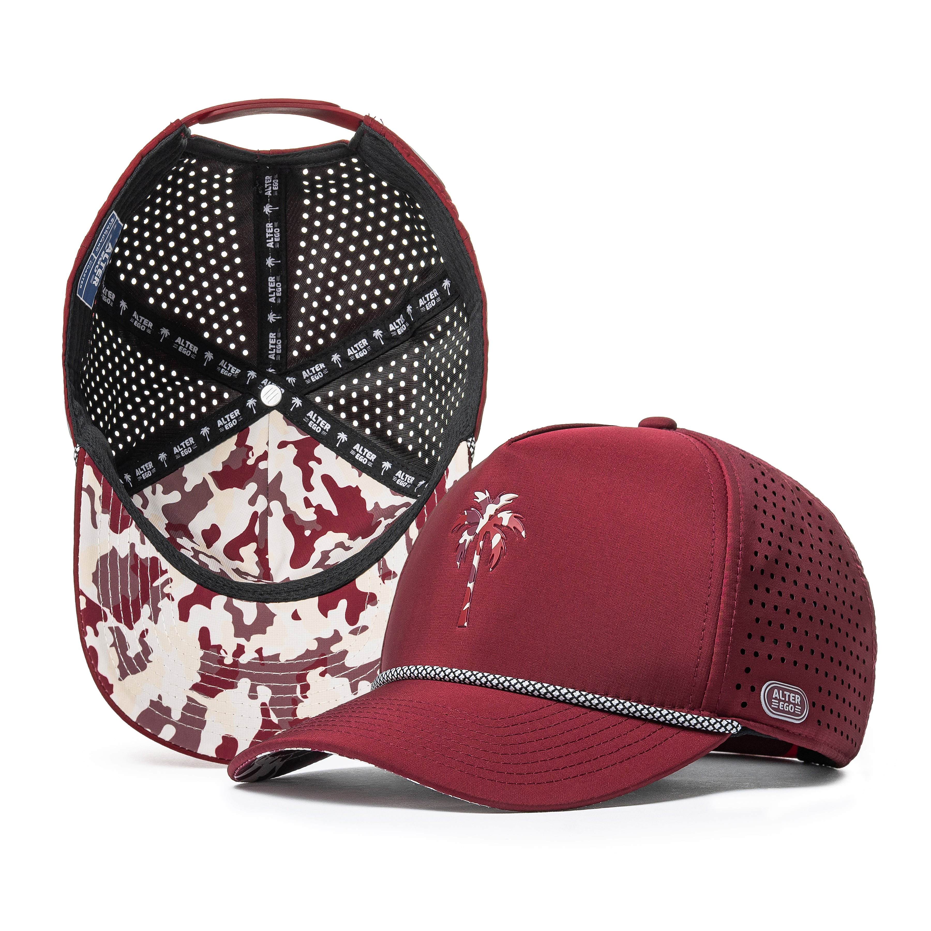 Coaster Splash Burgundy Camo Palm