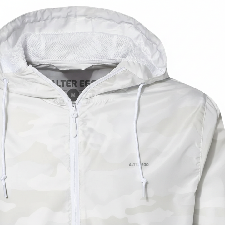 Lightweight Packable Windbreaker White Camo