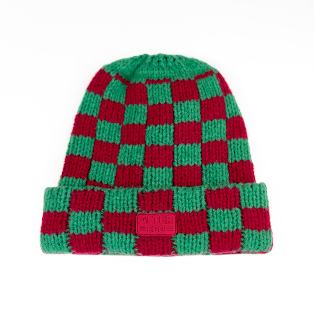 Snowbird Red and Green Beanie