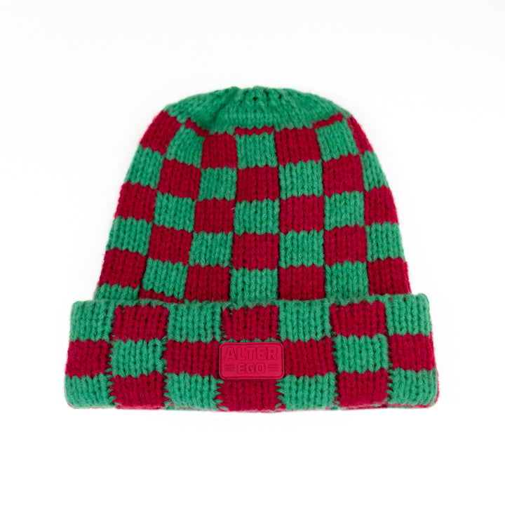 Snowbird Red and Green Beanie