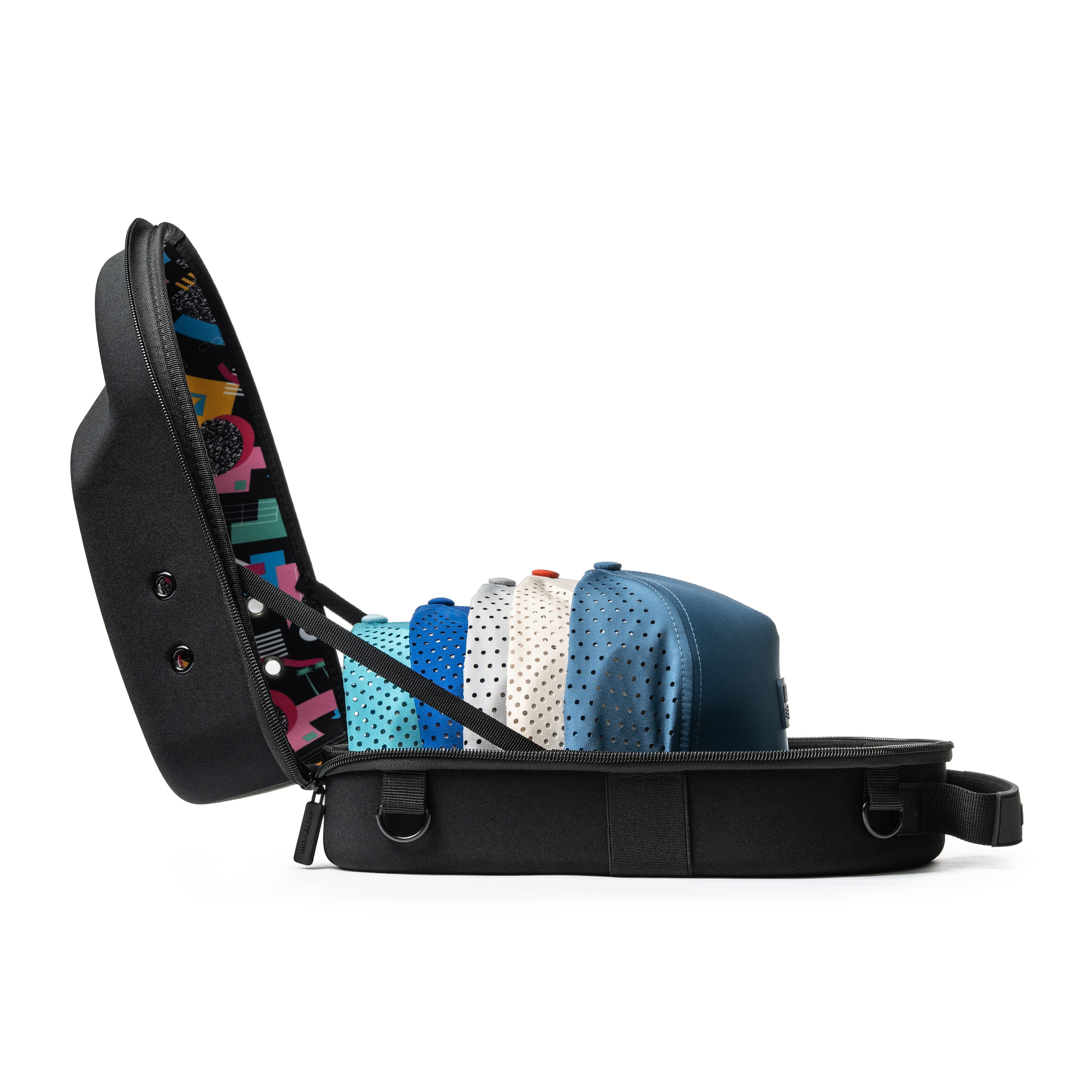 6 Hat Travel Case - Black / Retro