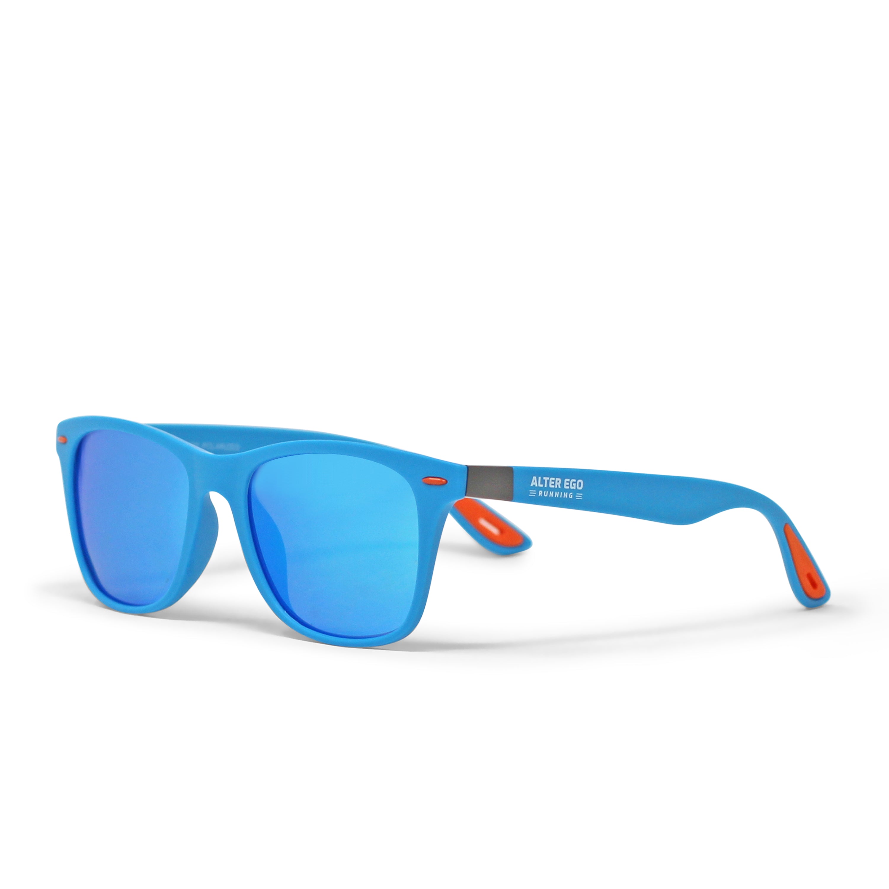 RUN Sunnies - Blue Frame | Blue Polarized Lenses | Orange Elements
