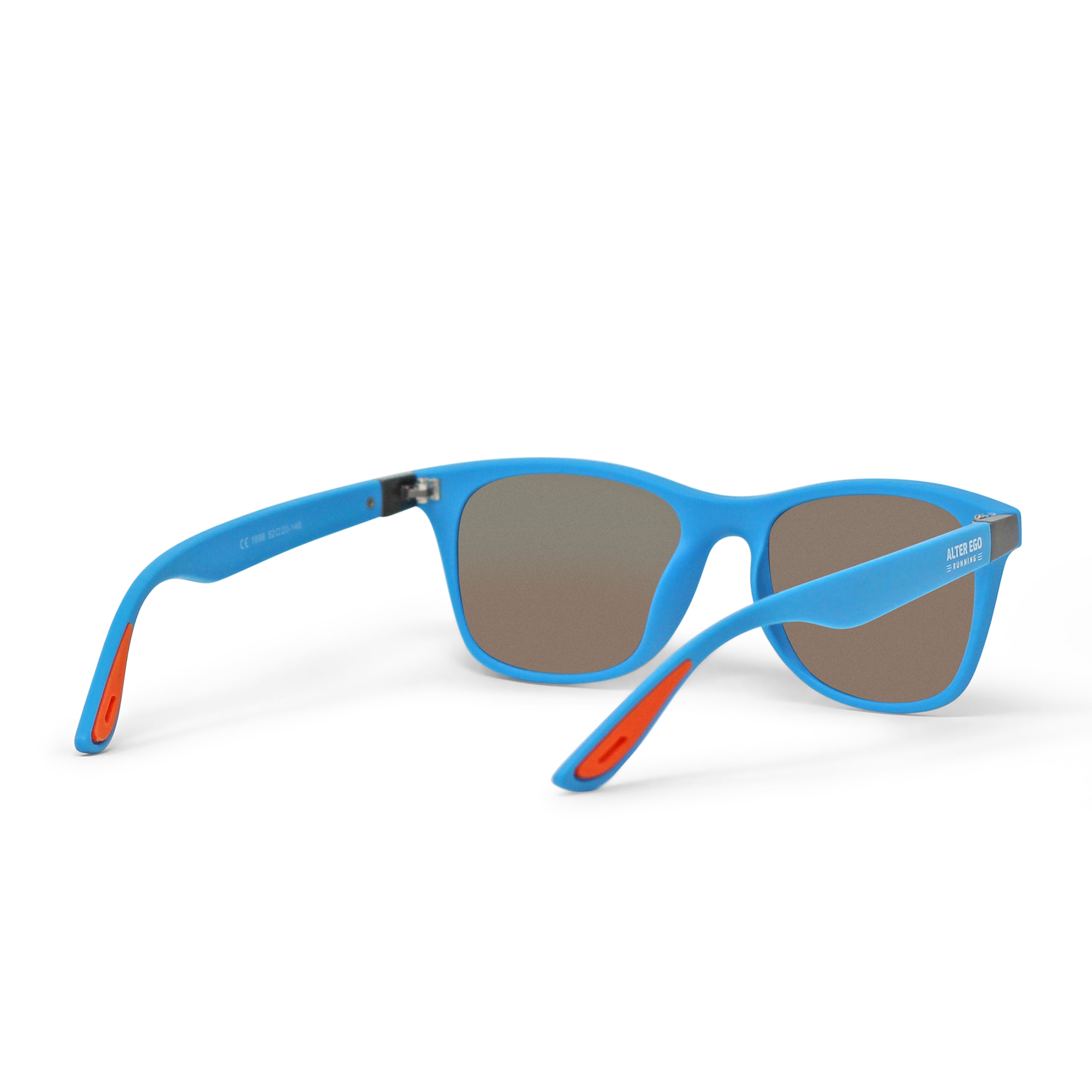 RUN Sunnies - Blue Frame | Blue Polarized Lenses | Orange Elements