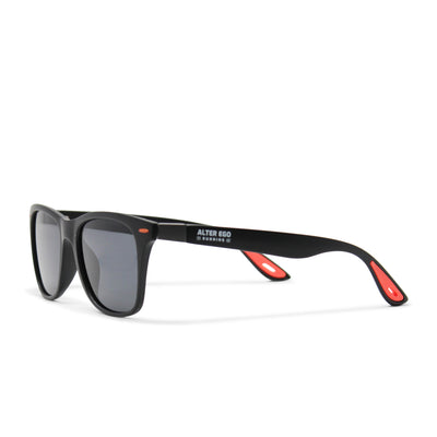 Run Sunnies - Black Frame | Black Polarized Lenses | Orange Elements