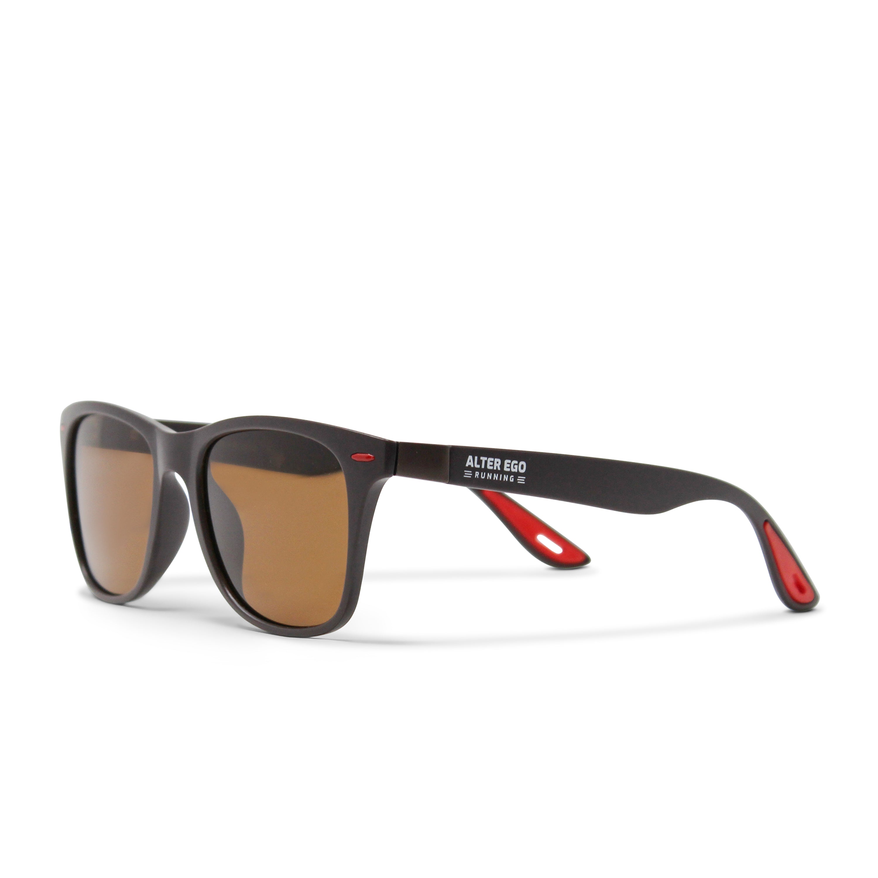 RUN Sunnies - Brown Frame | Brown Polarized Lenses | Red Elements
