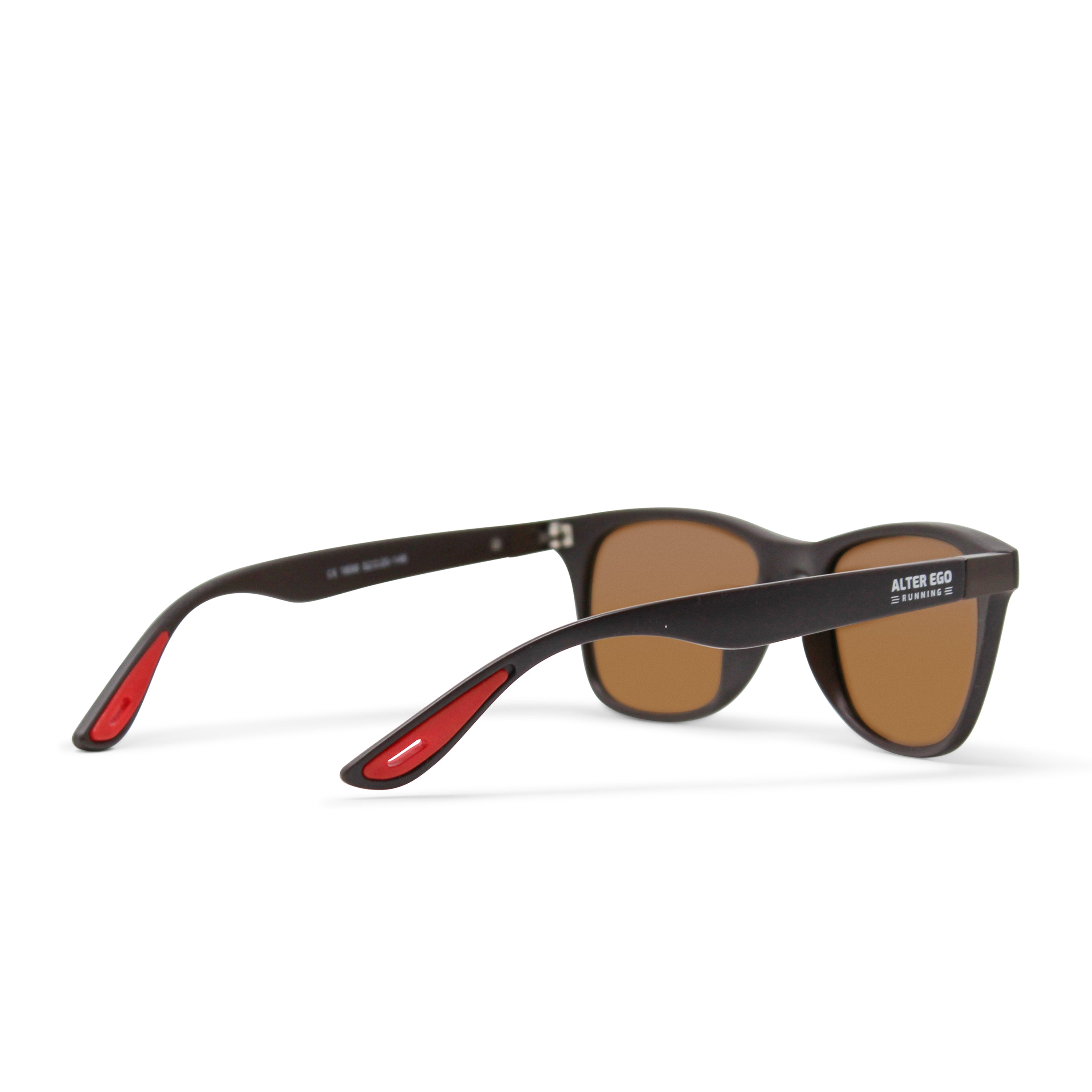 RUN Sunnies - Brown Frame | Brown Polarized Lenses | Red Elements