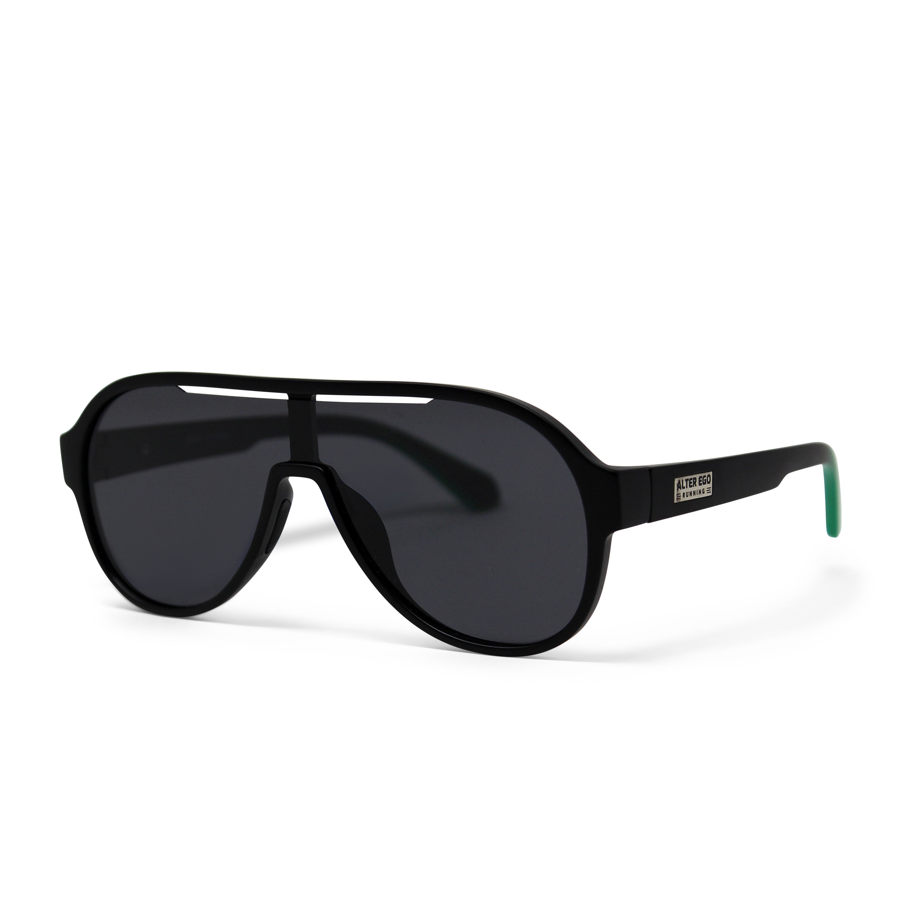 Run Navigators Plus - Black Frame | Green Accents | Polarized Lens