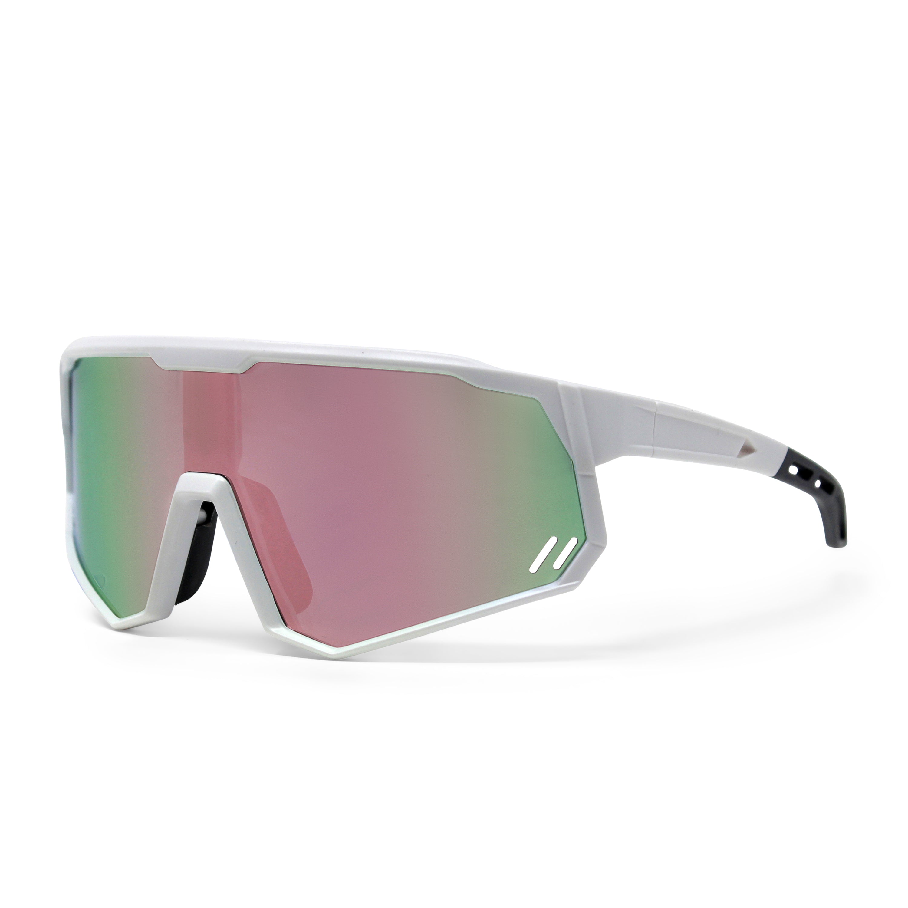 Run Shield Full White Frame Multi Pink Lens