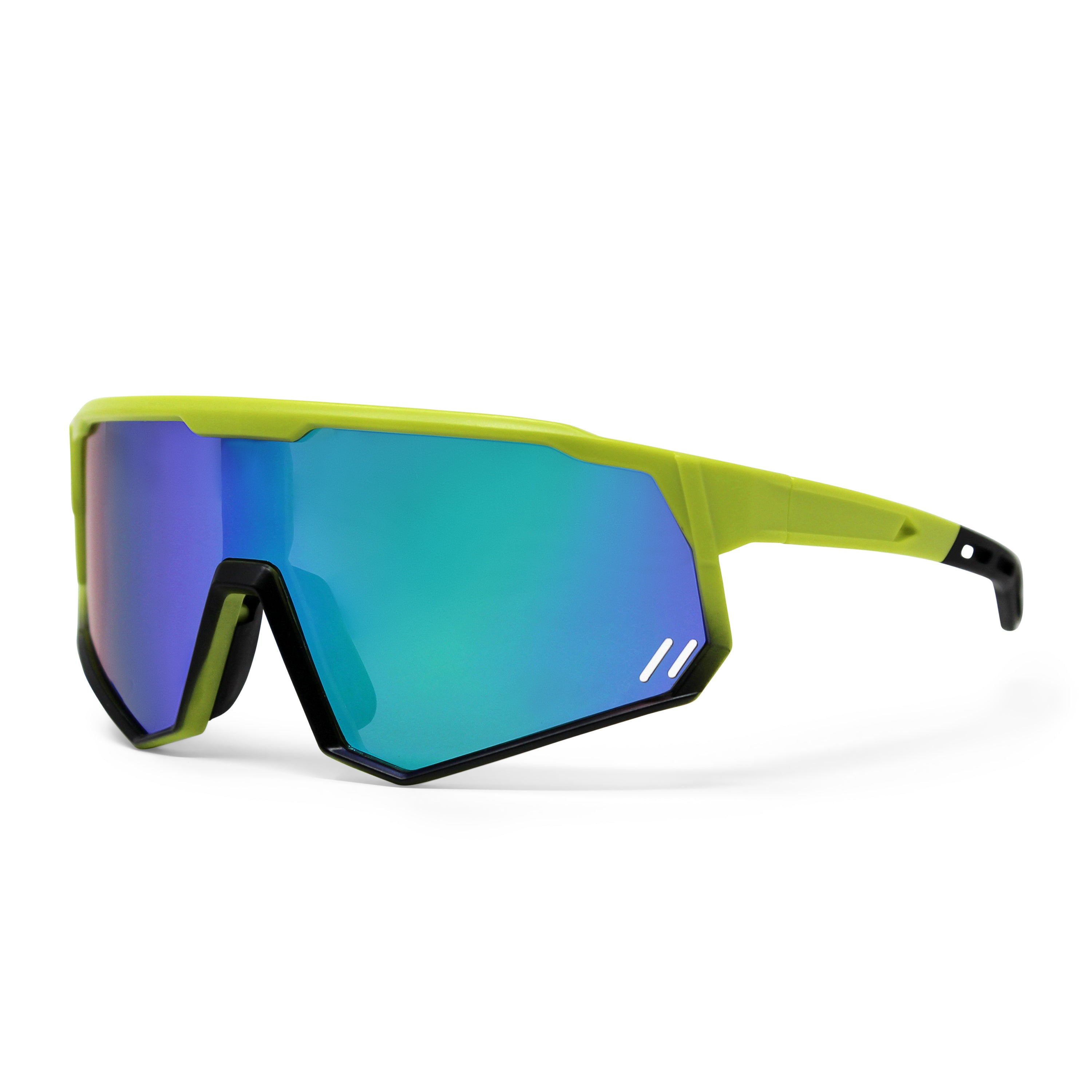 Run Shield Full Yellow Frame Multi Blue Lens