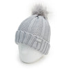 Snowbird Woven Beanie With Pom - Gray