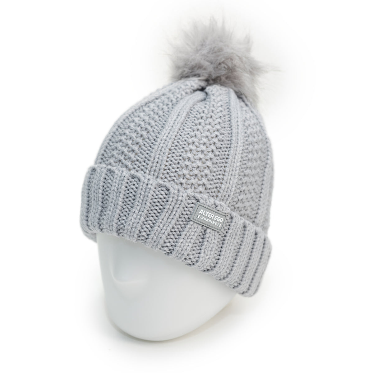 Snowbird Woven Beanie With Pom - Gray
