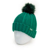 Snowbird Woven Beanie With Pom - Green
