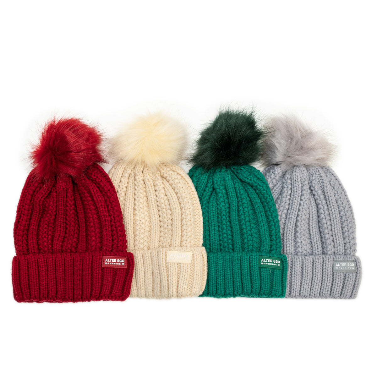 Snowbird Woven Beanie With Pom - Gray