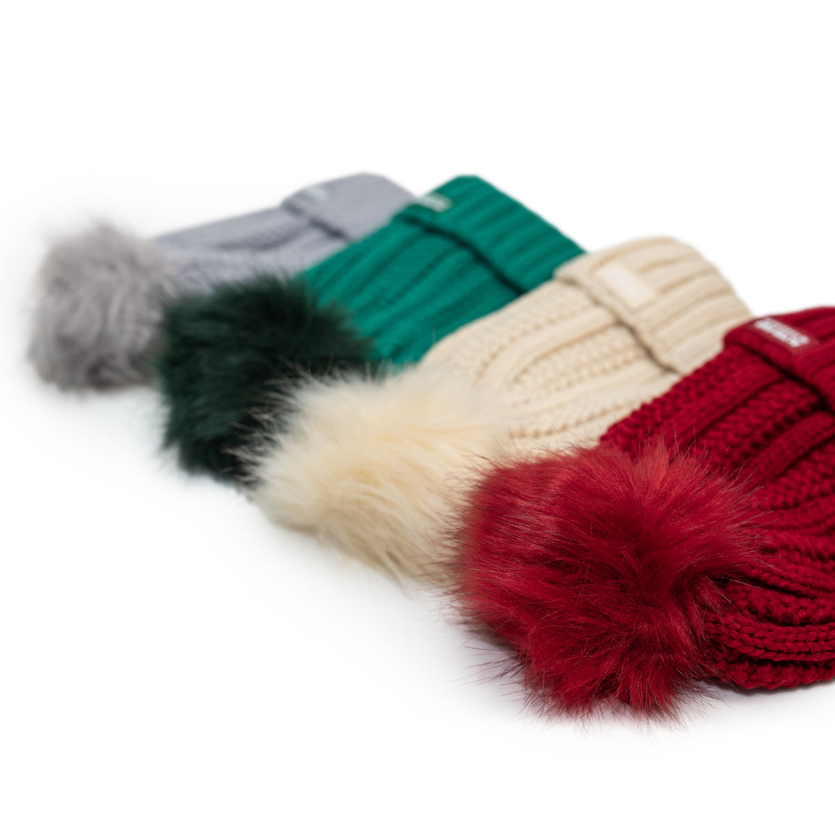 Snowbird Woven Beanie With Pom - Gray
