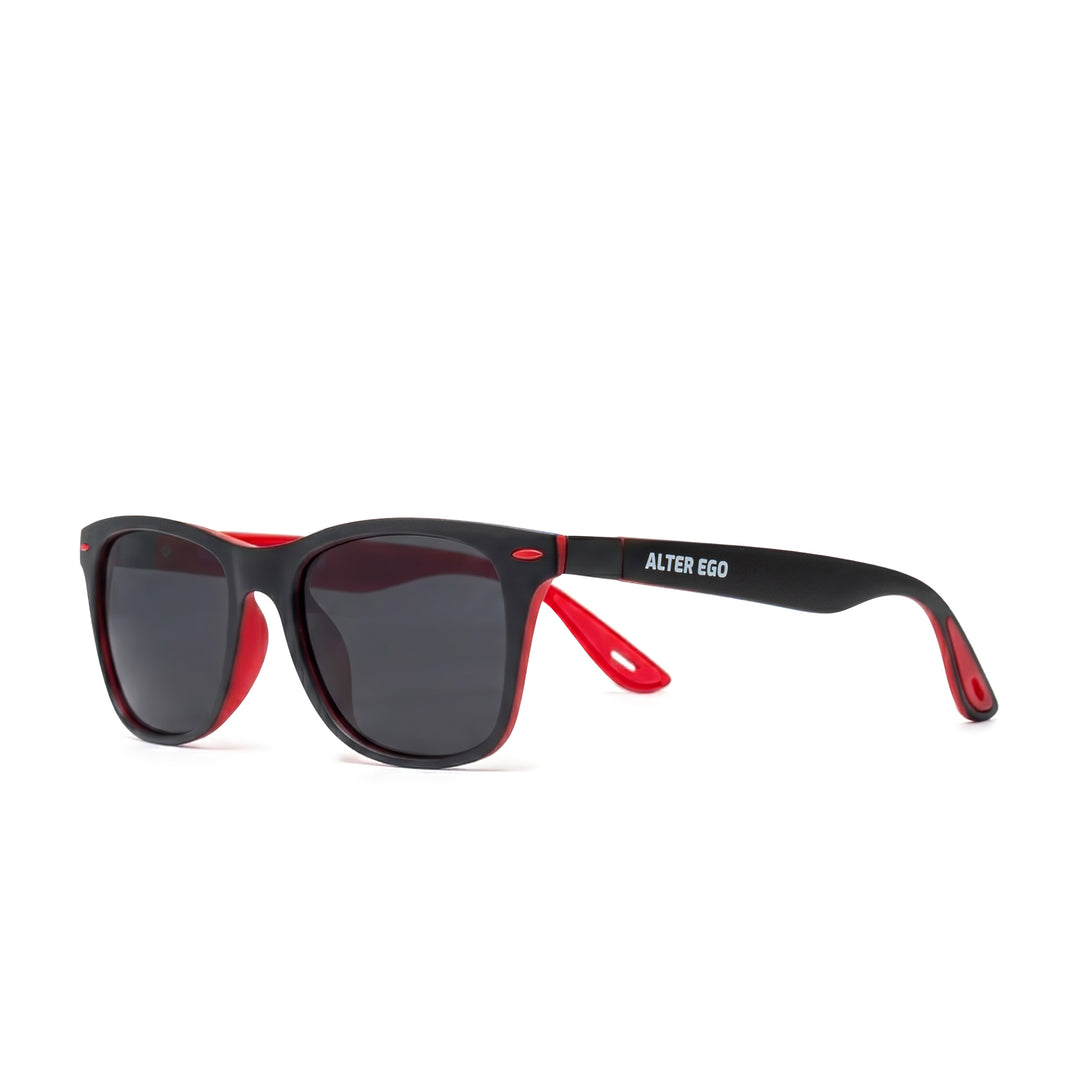 Polarized Running Sunglasses - Red Interior | High-Gloss Frame | Black Polarized Lenses
