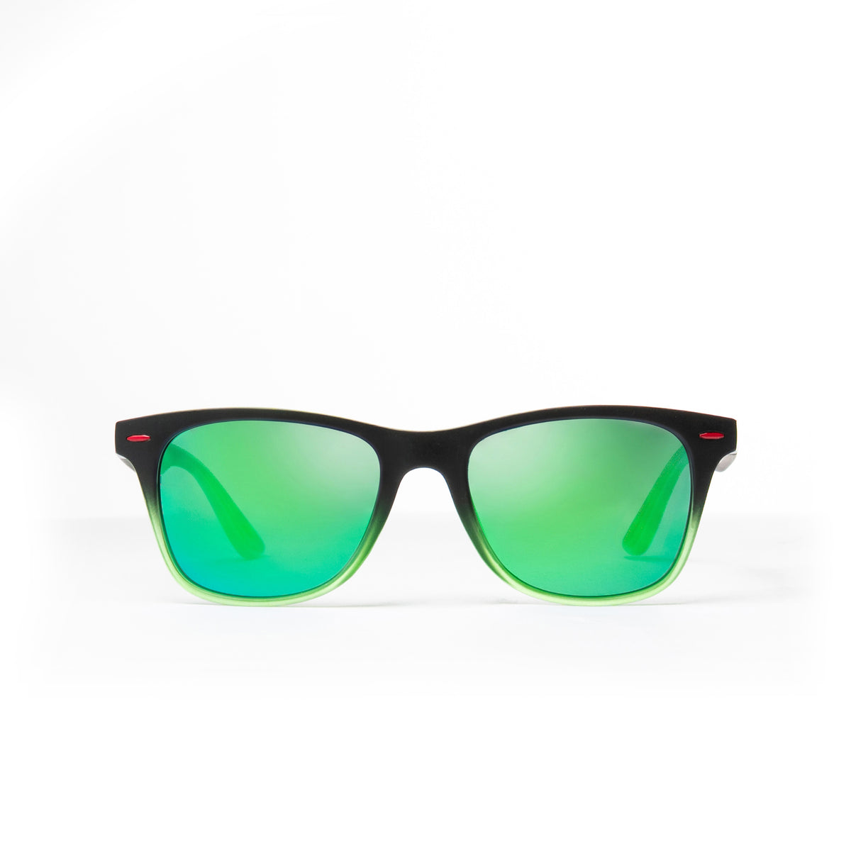 Polarized Running Sunglasses - Clear Interior | Matte Frame | Green Polarized Lenses