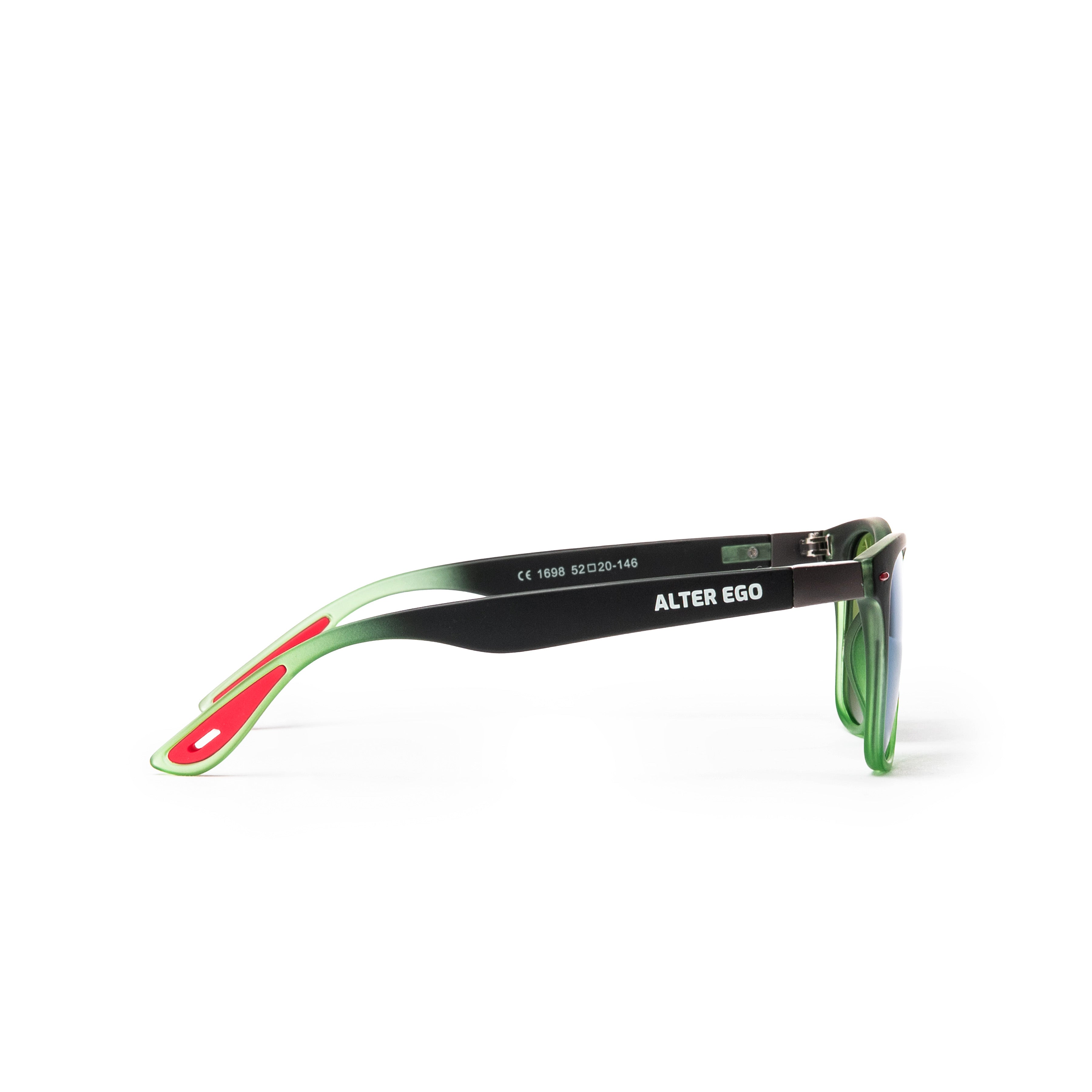 Polarized Running Sunglasses - Clear Interior | Matte Frame | Green Polarized Lenses