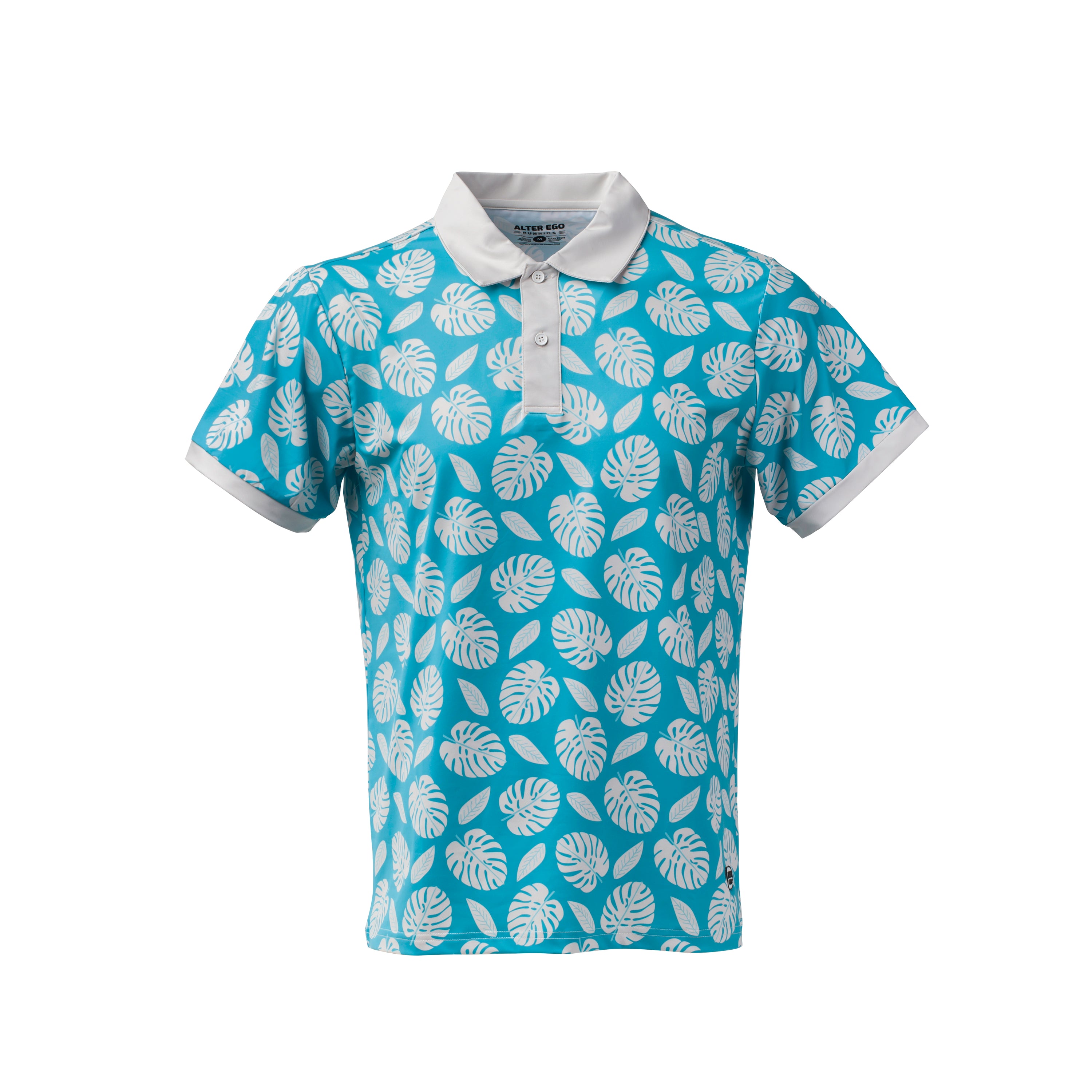 Performance Polo Palm Print Teal