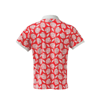 Performance Polo Palm Print Coral