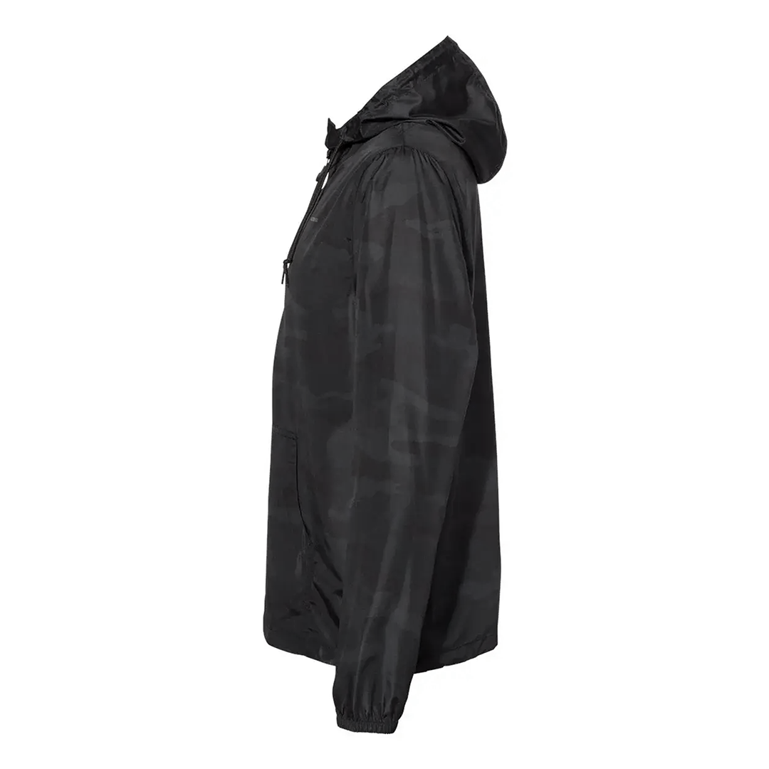 Lightweight Packable Windbreaker Black Camo