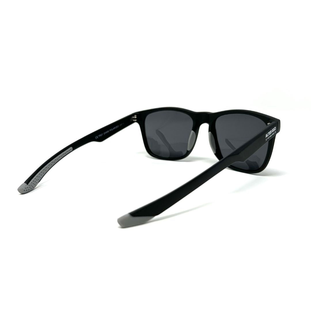 RUN SUNNIES HYPER - BLACK MATTE FRAME | BLACK POLARIZED LENSES