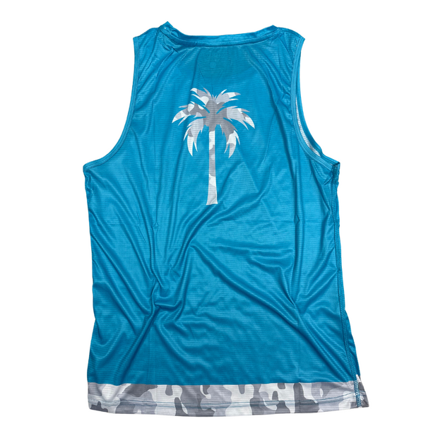 AER Technical Tank Top (Unisex) Extra Slim Fit - Light Blue Snow Camo