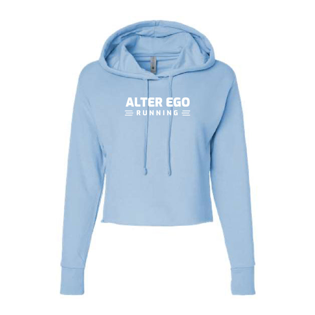 CROP HOODIE STONEWASH DENIM (WOMENS) – Alter Ego Running